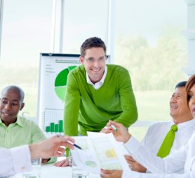 Business people in a corporate green office