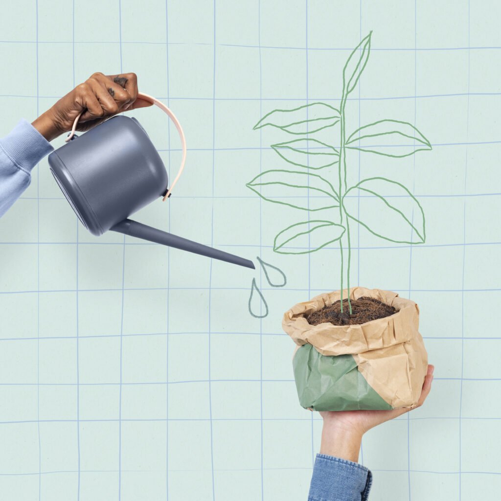 Houseplant gardening hobby illustration remix